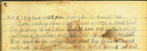 Diary Entry 5th November 1919