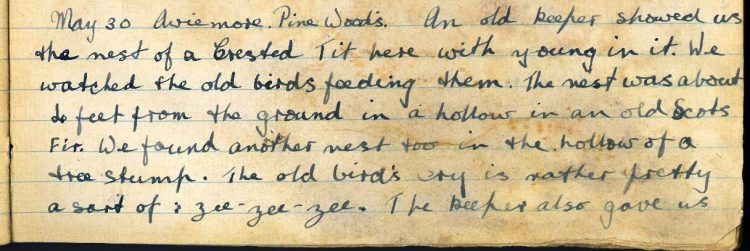 Diary Entry for 30th May 1921