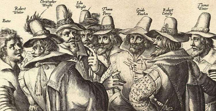 The Gunpowder Plot Conspirators from an engraving, 1605