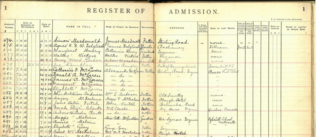 Explore Your Archives 2017 School Admission And Withdrawal Registers