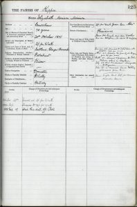 The children's Grandmother, Elizabeth's entry in the Kippen register of the poor