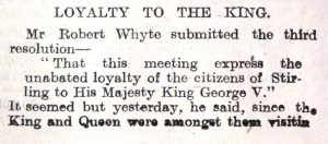An oath of loyalty was made to the King at the meeting