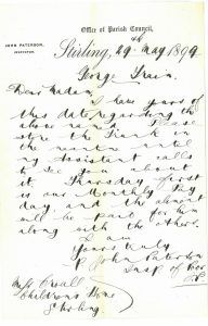 Letter from the Inspector of the Poor to Miss Croall of the Whinwell Home about George, 1899