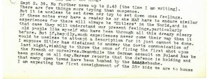 Diary entry 2nd September 1939