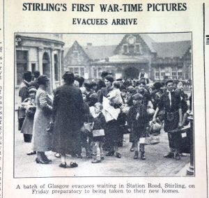 Evacuees arrive in Stirling from the Observer Tuesday 5th September 1939