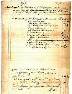 Account of expenses associated with the execution 8th September 1820