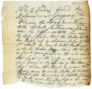 Memorandum re decapitation 31st August 1820
