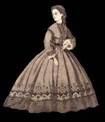 A dress with a crinoline c.1860s