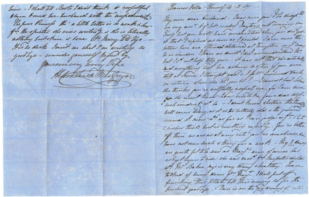 Helen to Malcolm 14th March 1867