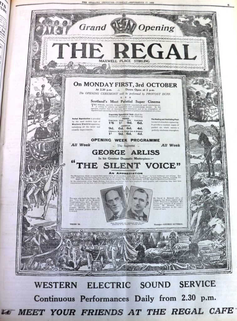 The Stirling Observer- 'Grand Opening of the Regal' Advertisement