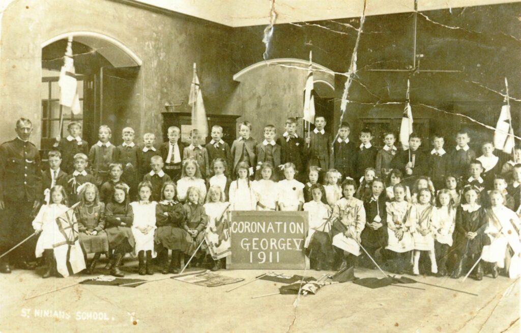 St Ninians school pupils during coronation celebrations, 1911