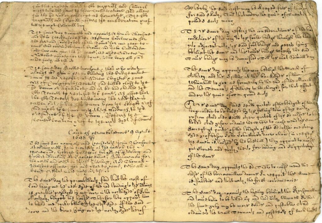 Perambulation Register 9th April 1698