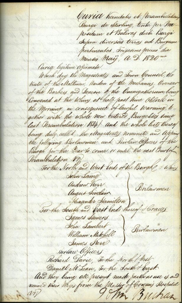 Perambulation Register 31st May 1820