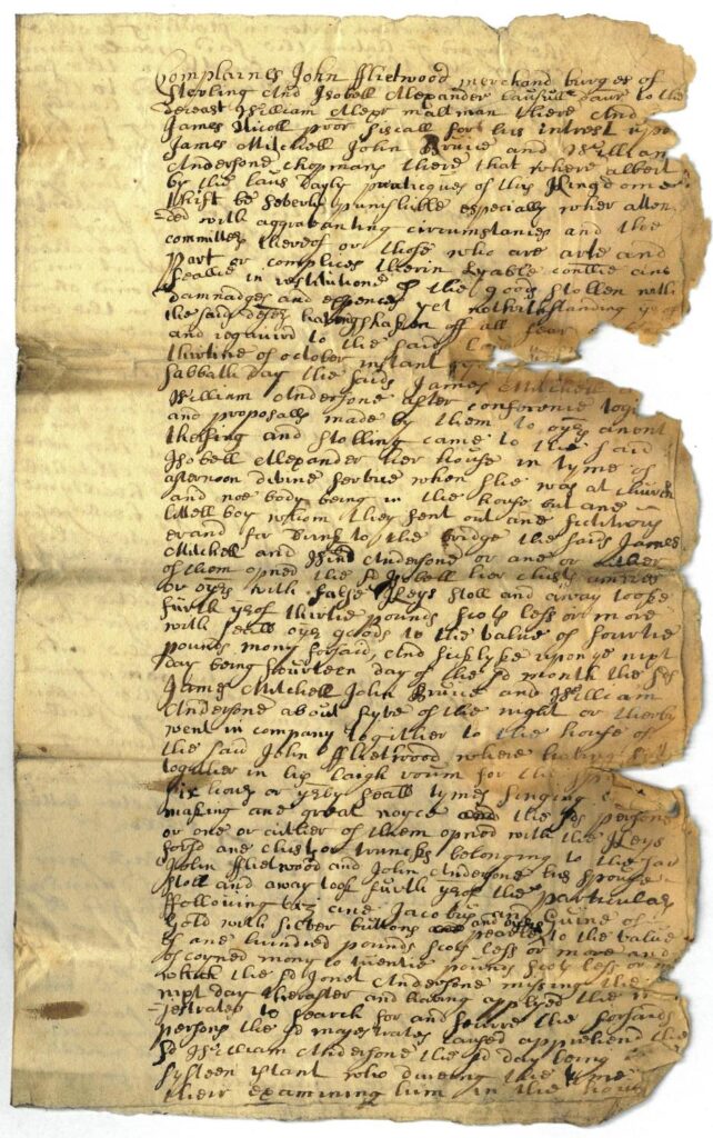 Mitchell's examination 17th October 1706