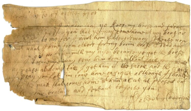 Robert Anderson to William Anderson 10th October 1706